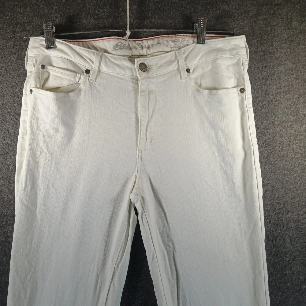 Eddie Bauer Slightly Curvy‎ Straight Leg Jeans Womens 32x34 White